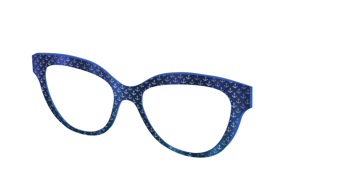 The Blue Shimmer with Silver Foil Anchors
