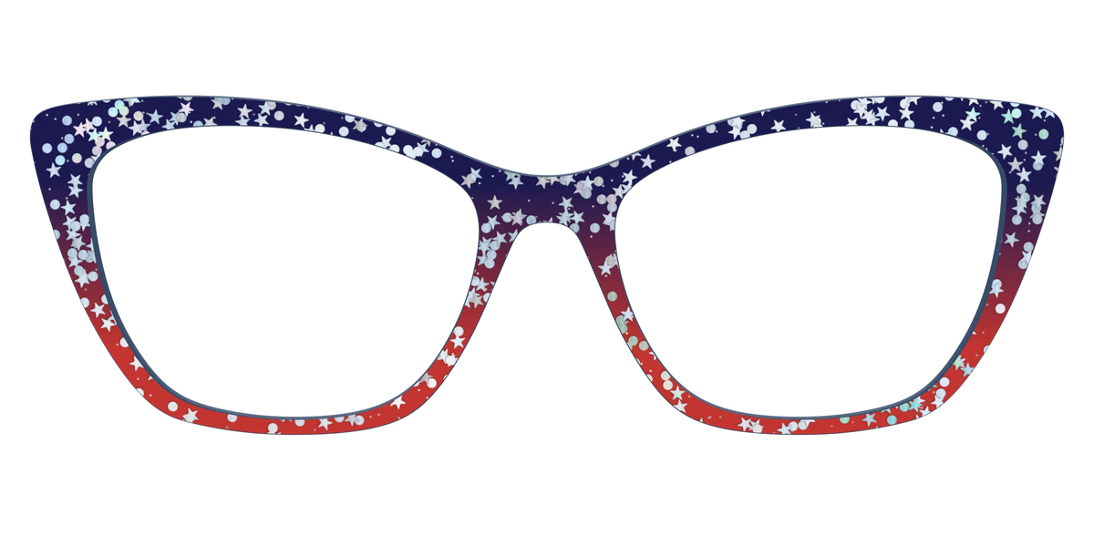 The Navy to Scarlet Gradient with Star Glitter