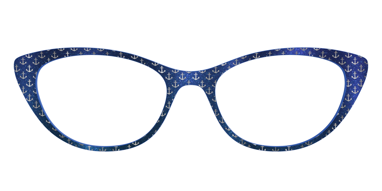 The Blue Shimmer with Silver Foil Anchors