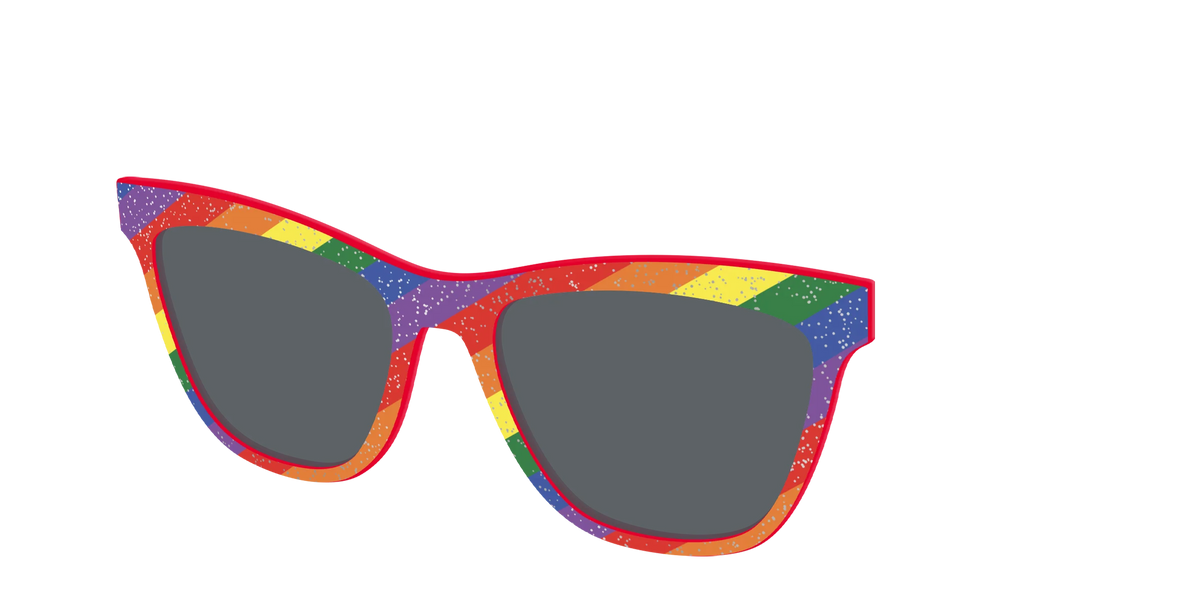 The Polarized Traditional Pride Flag Glitter Sun Top