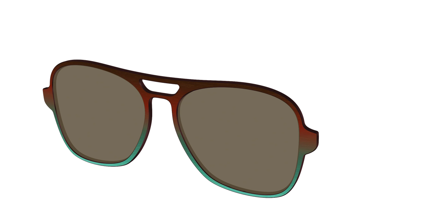 The Polarized Mahogany to Juniper Woodgrain Sun Top