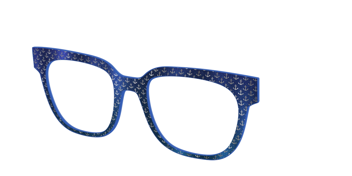 The Blue Shimmer with Silver Foil Anchors