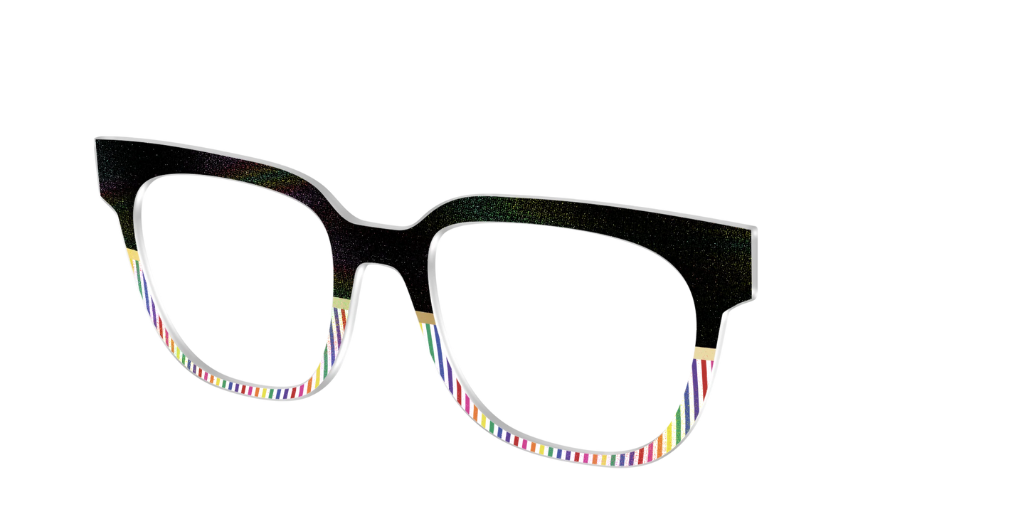 The Chic Pride Stripes Crystal with Gold Foil