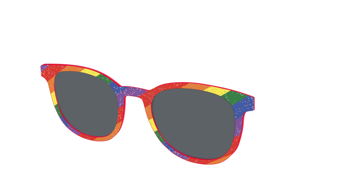 The Polarized Traditional Pride Flag Glitter Sun Top