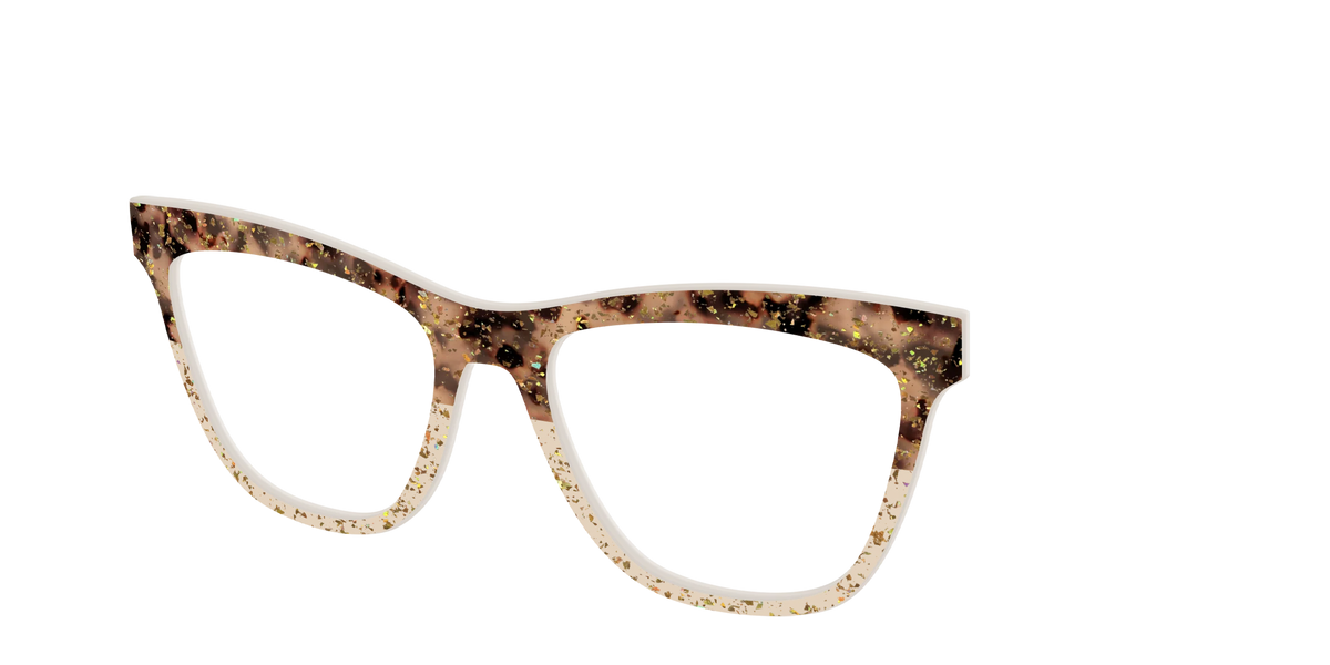 The Khaki Tortoise Crystal Split with Gold Flakes