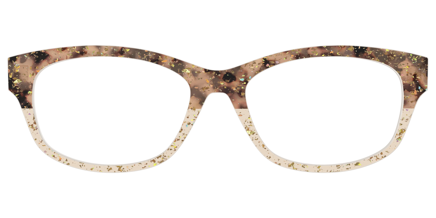 The Khaki Tortoise Crystal Split with Gold Flakes