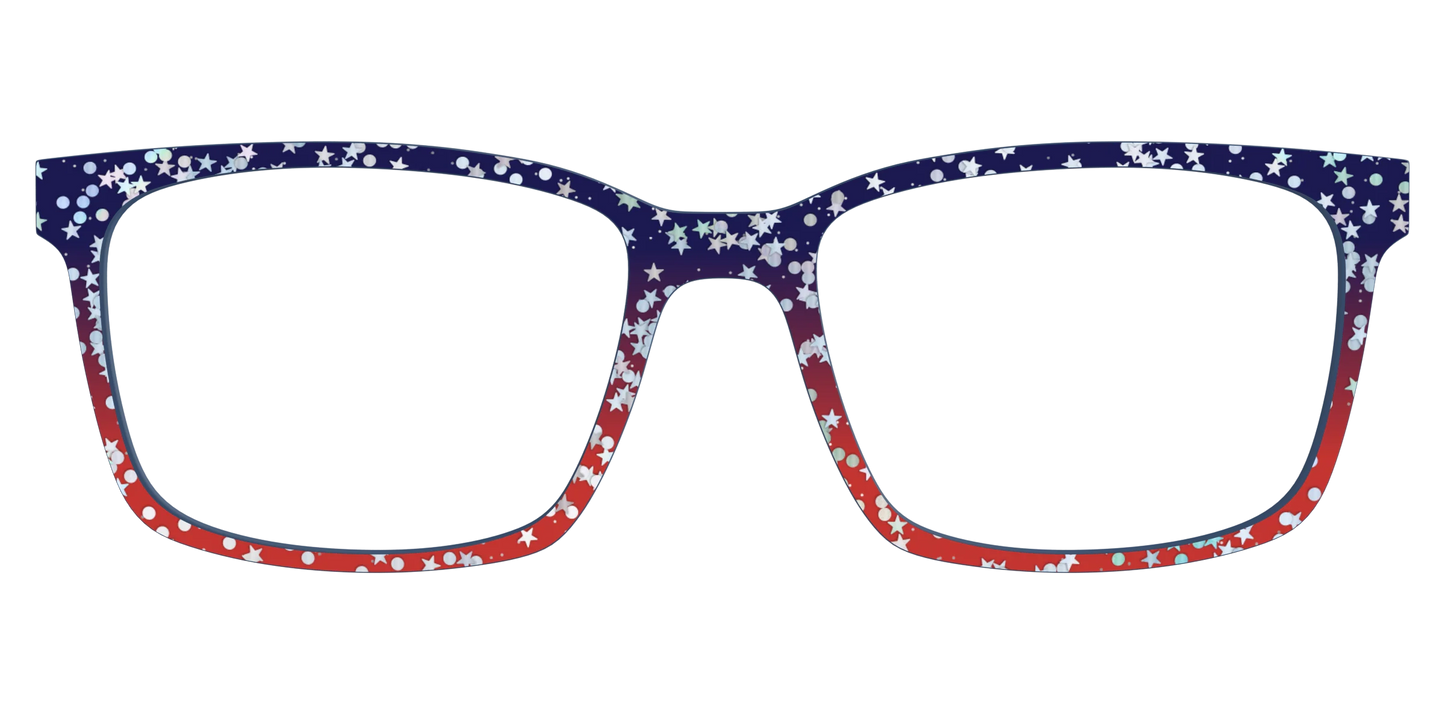 The Navy to Scarlet Gradient with Star Glitter