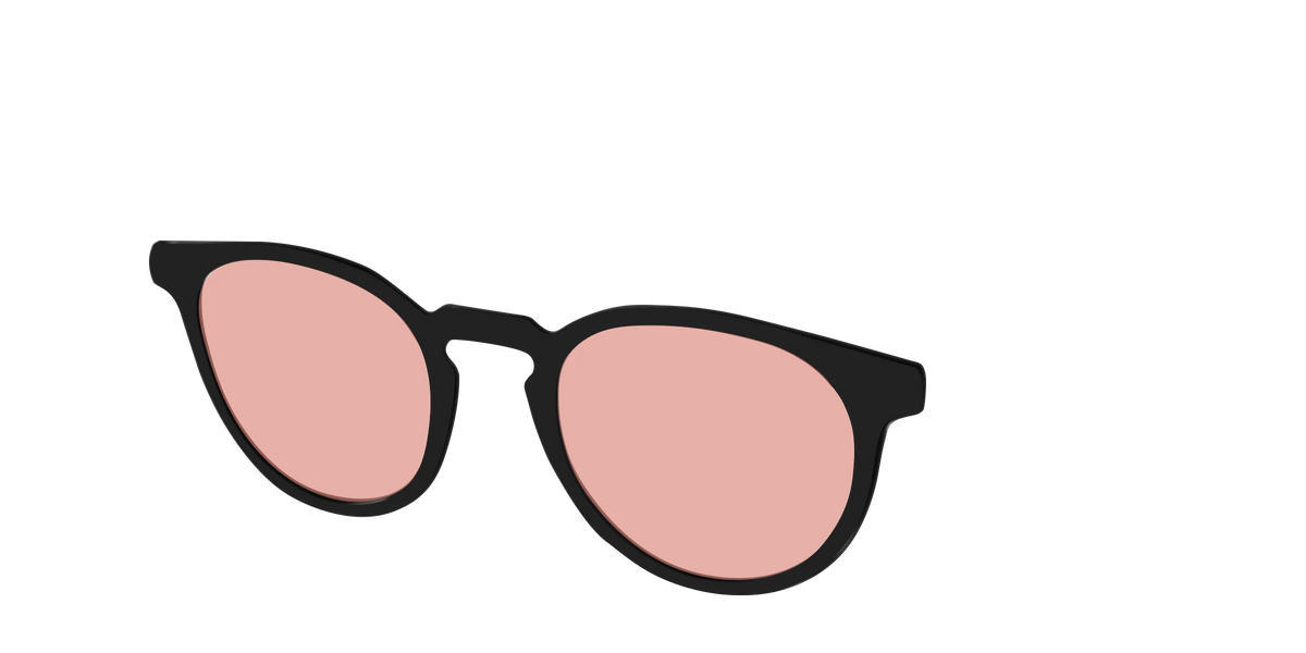 The Black With Coral Pink Lens