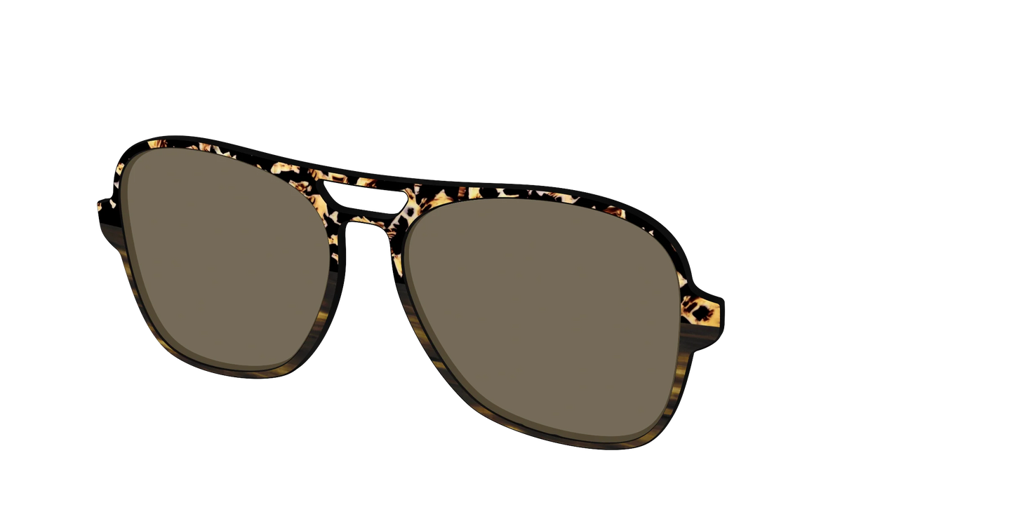 The Polarized Caramel Tortoise Horn Split Sun Top