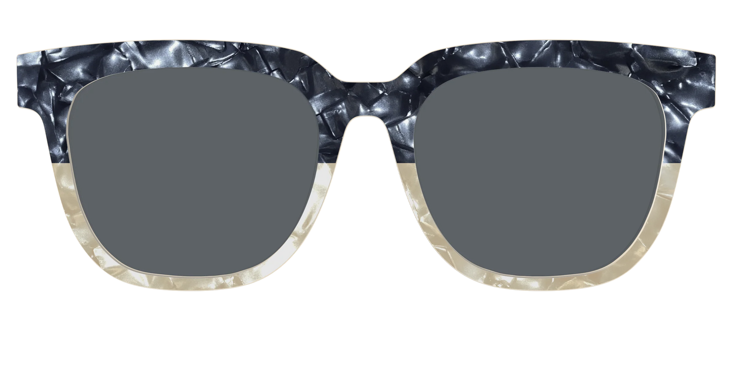 The Polarized Navy to Taupe Pearl Split Sun Top