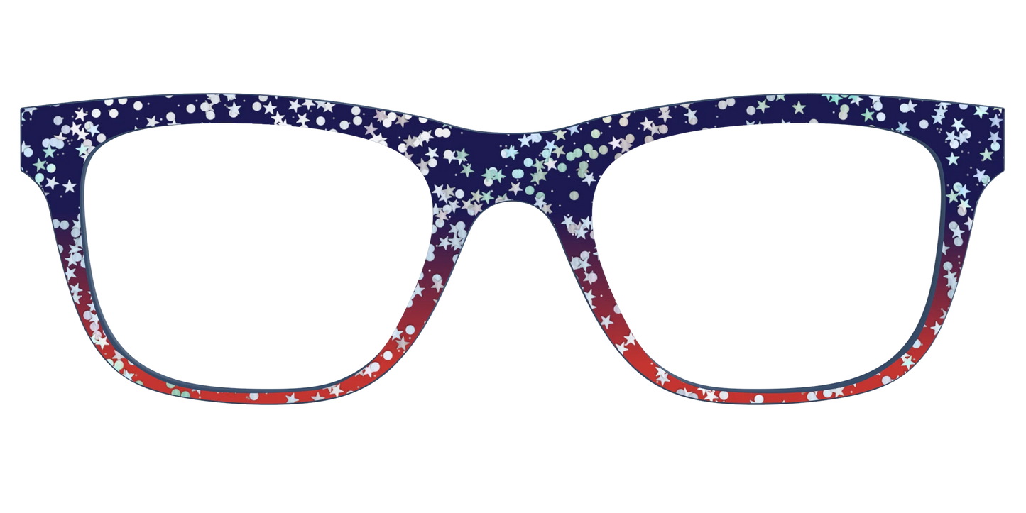The Navy to Scarlet Gradient with Star Glitter