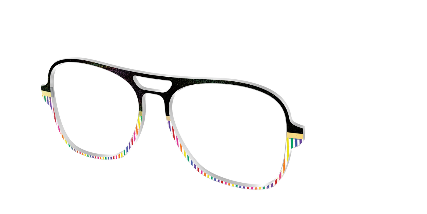 The Chic Pride Stripes Crystal with Gold Foil