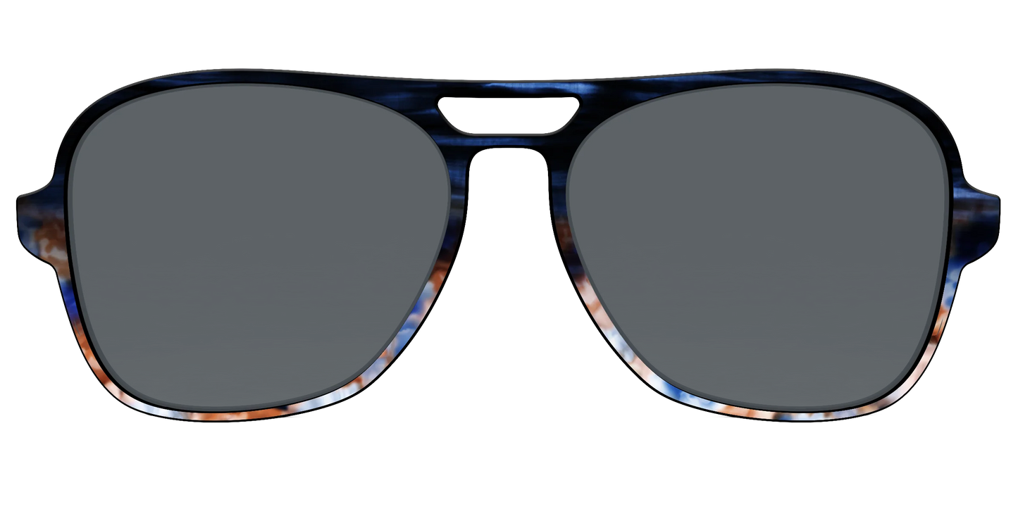 The Polarized Blue Horn Tortoise Sun Top