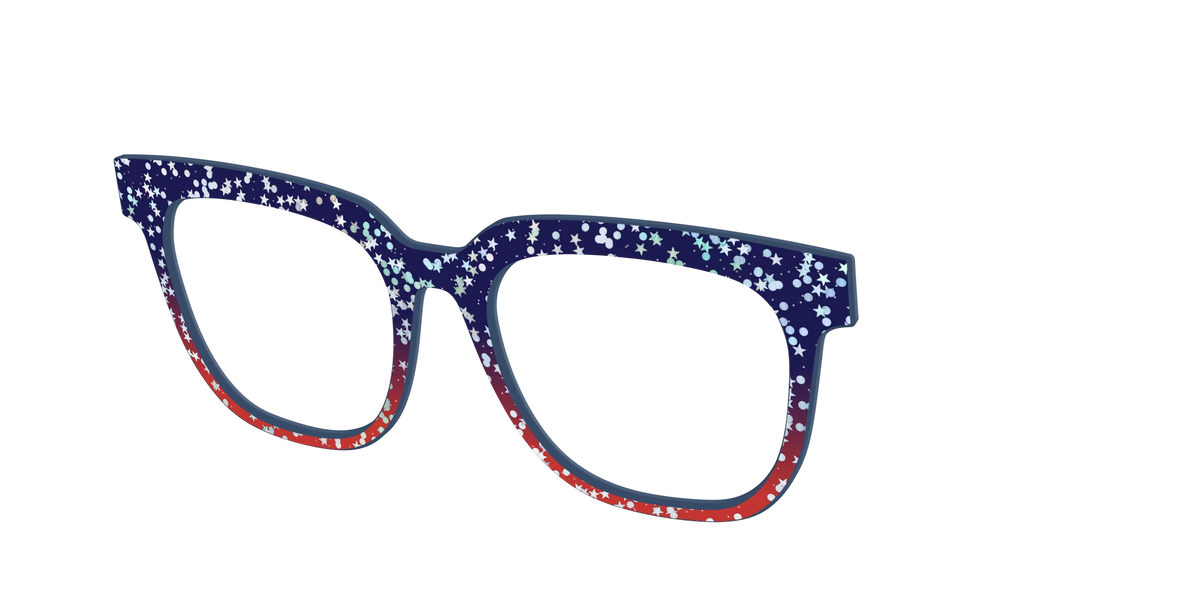 The Navy to Scarlet Gradient with Star Glitter