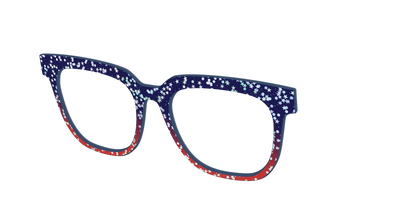The Navy to Scarlet Gradient with Star Glitter