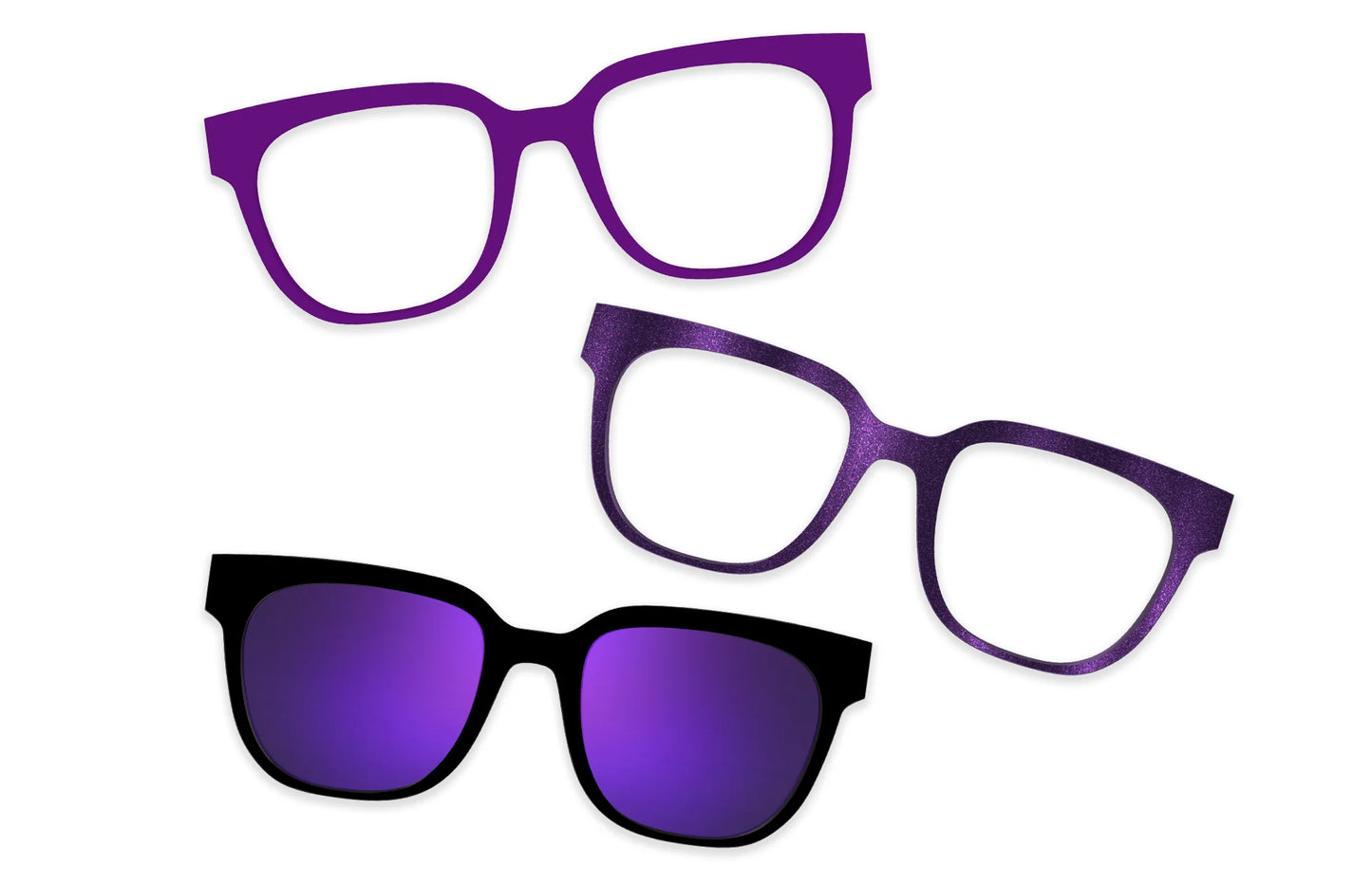 Purple Confetti Tortoise Gold Metal - Set