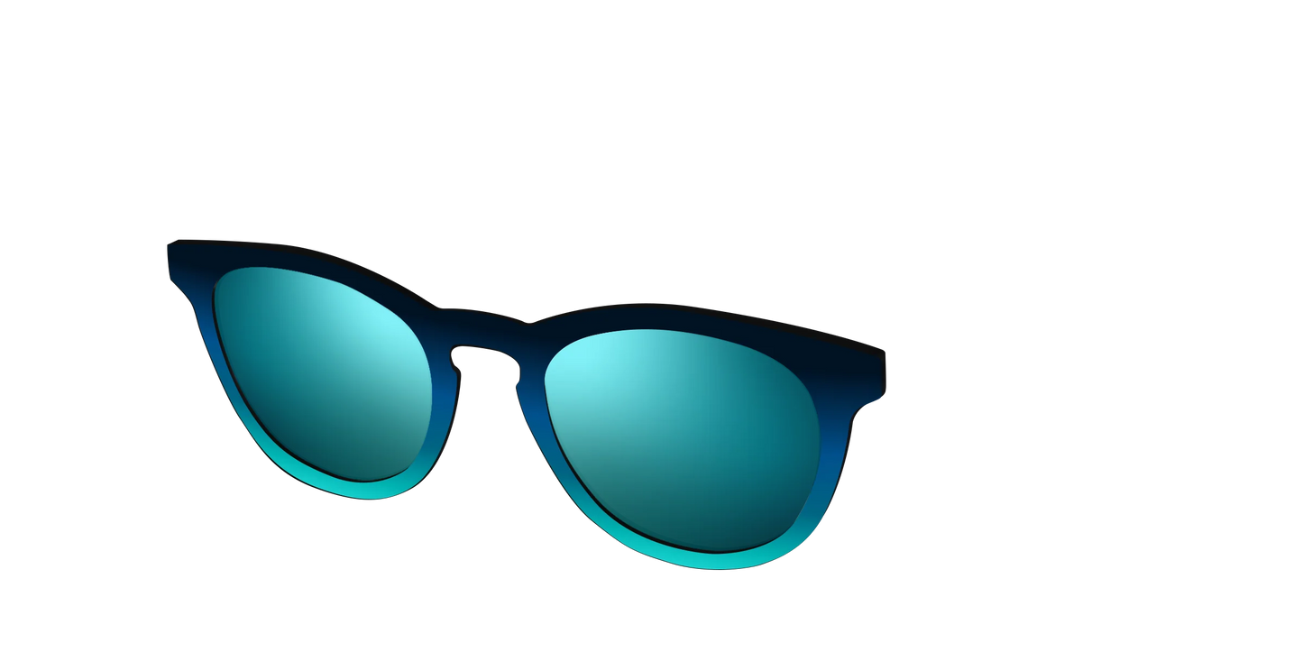 The Polarized Royal Blue to Seafoam Gradient Sun Top