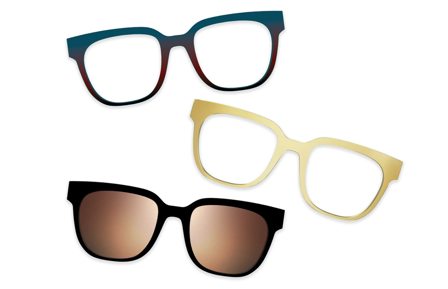 Tortoise Acetate Gold Metal - Set