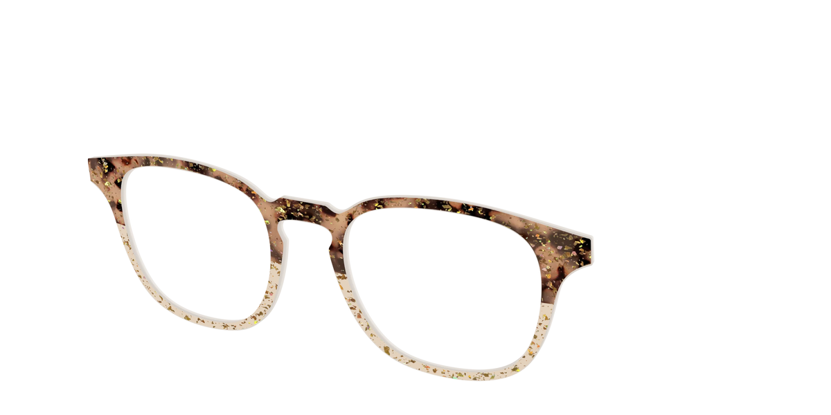 The Khaki Tortoise Crystal Split with Gold Flakes