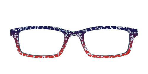 The Navy to Scarlet Gradient with Star Glitter