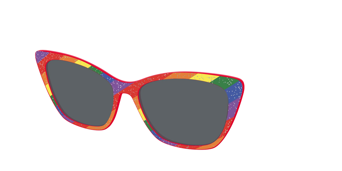 The Polarized Traditional Pride Flag Glitter Sun Top