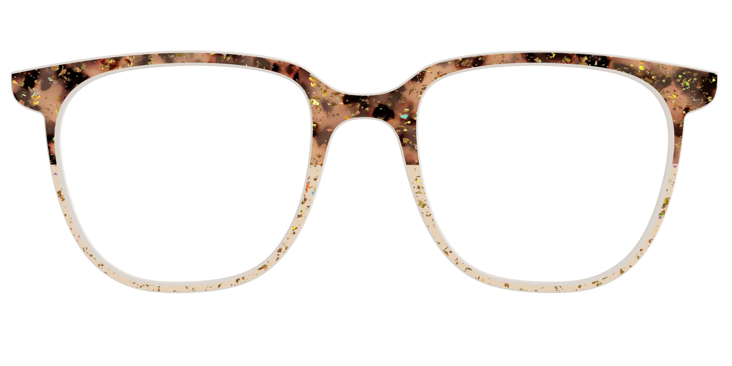 The Khaki Tortoise Crystal Split with Gold Flakes
