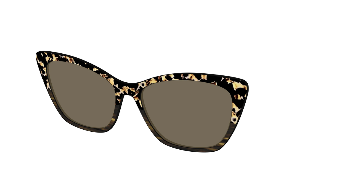 The Polarized Caramel Tortoise Horn Split Sun Top