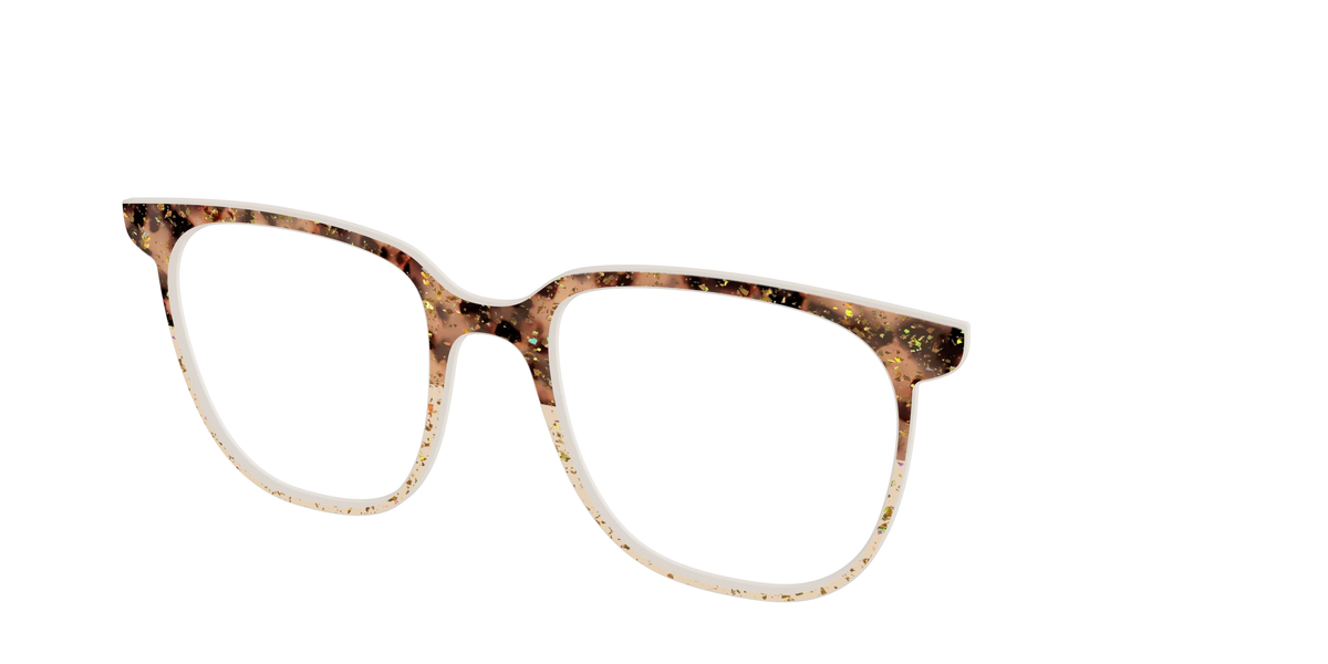 The Khaki Tortoise Crystal Split with Gold Flakes