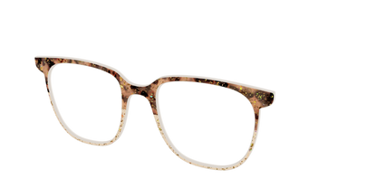 The Khaki Tortoise Crystal Split with Gold Flakes