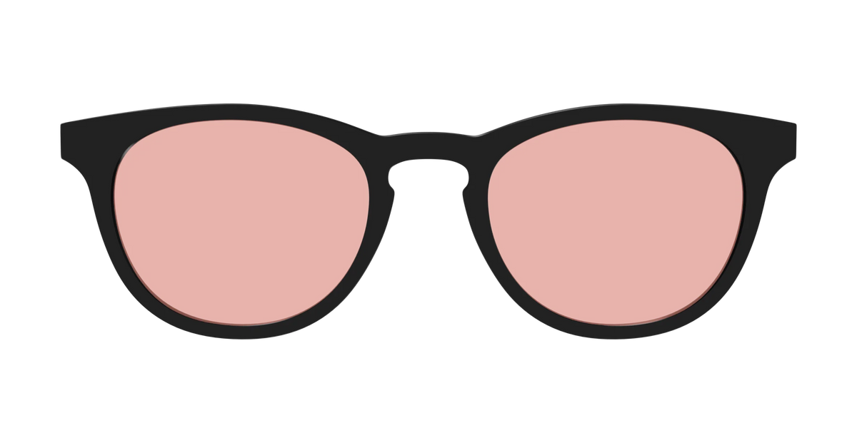The Black With Coral Pink Lens