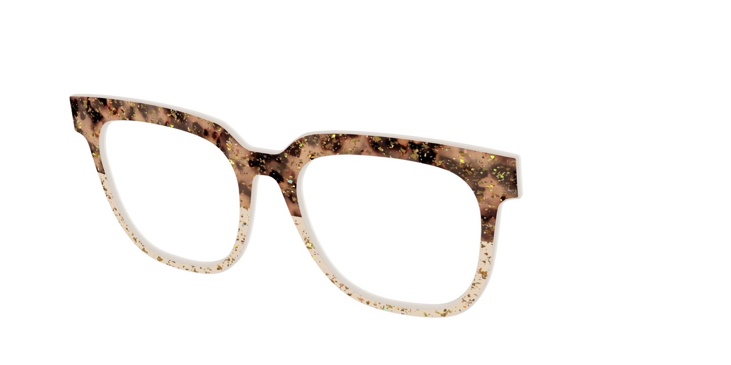 The Khaki Tortoise Crystal Split with Gold Flakes