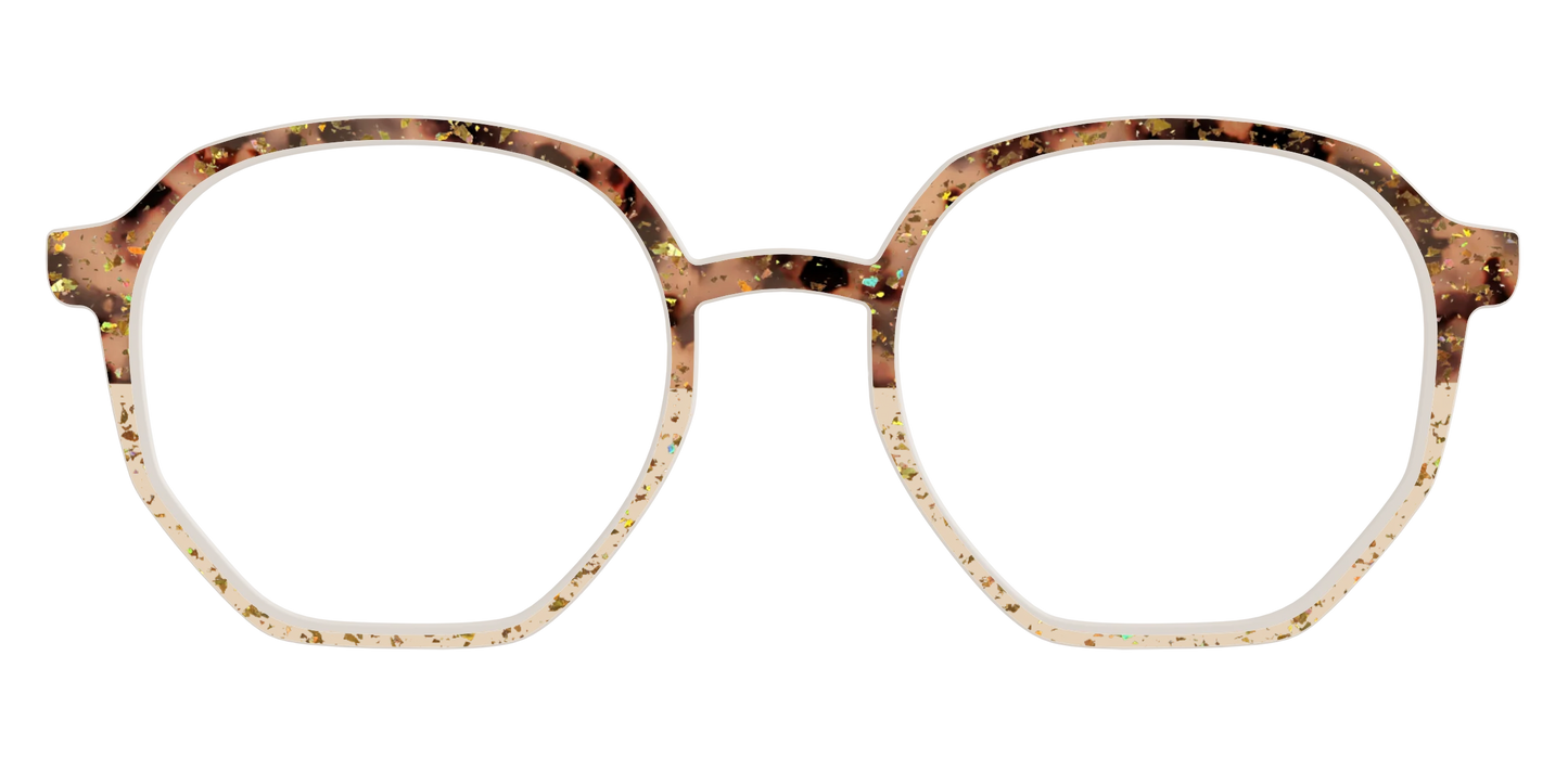 The Khaki Tortoise Crystal Split with Gold Flakes