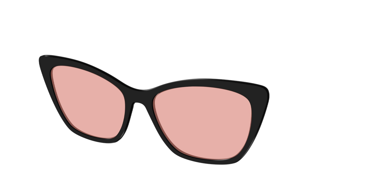 The Black With Coral Pink Lens