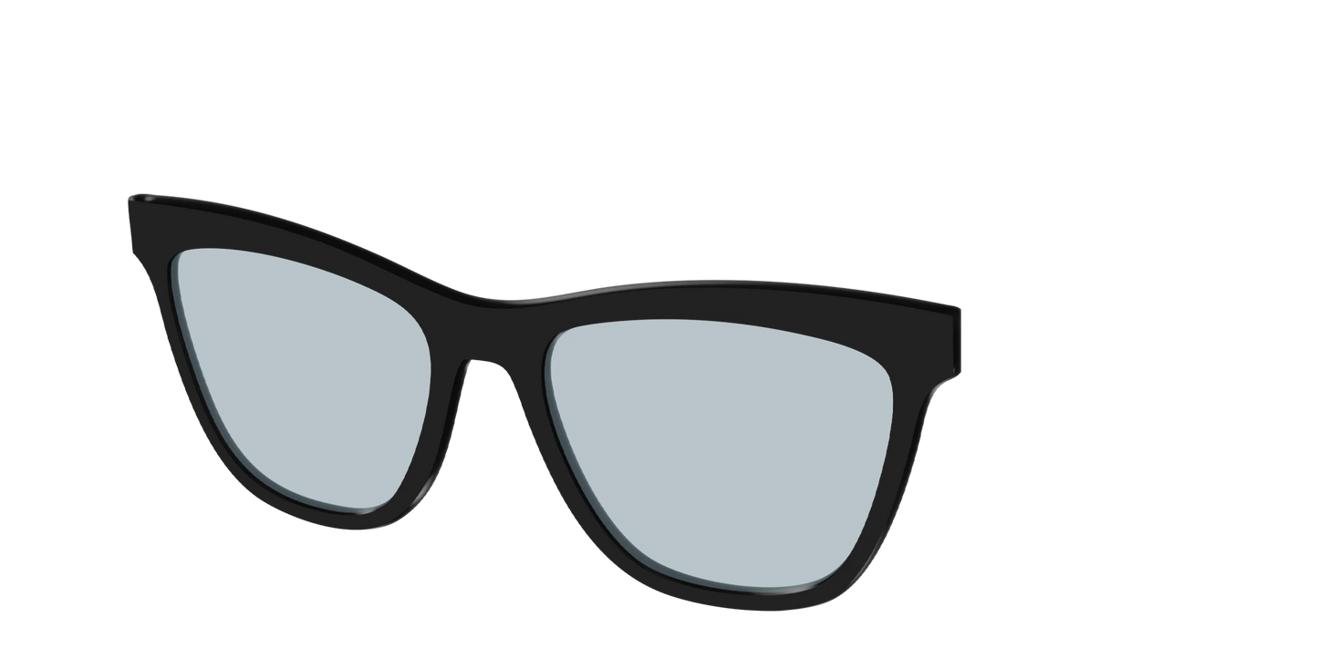 The Black With Slate Blue Lens