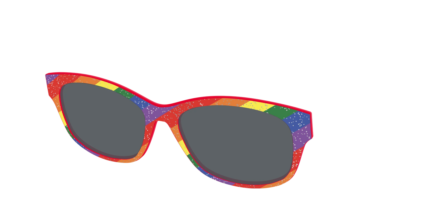 The Polarized Traditional Pride Flag Glitter Sun Top