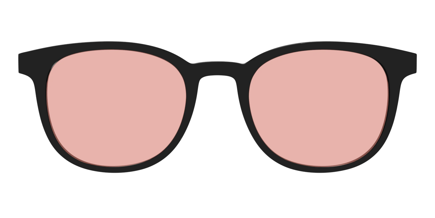The Black With Coral Pink Lens