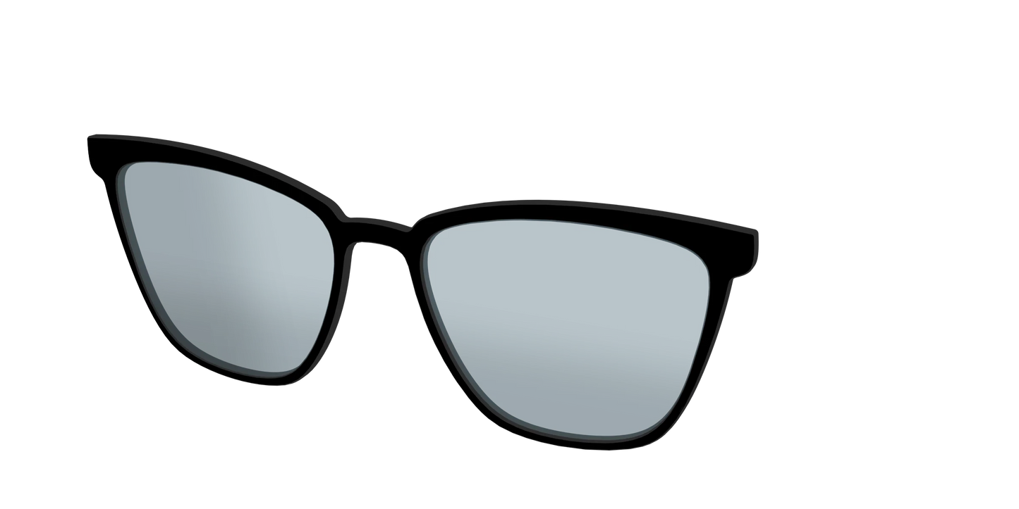 The Black With Slate Blue Lens