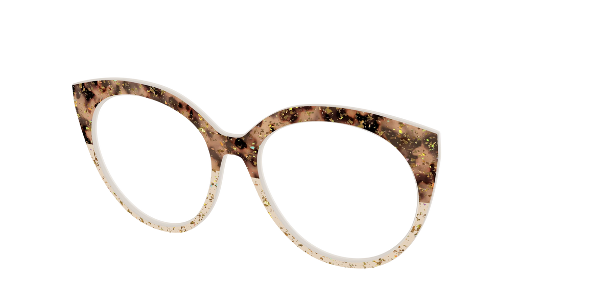 The Khaki Tortoise Crystal Split with Gold Flakes