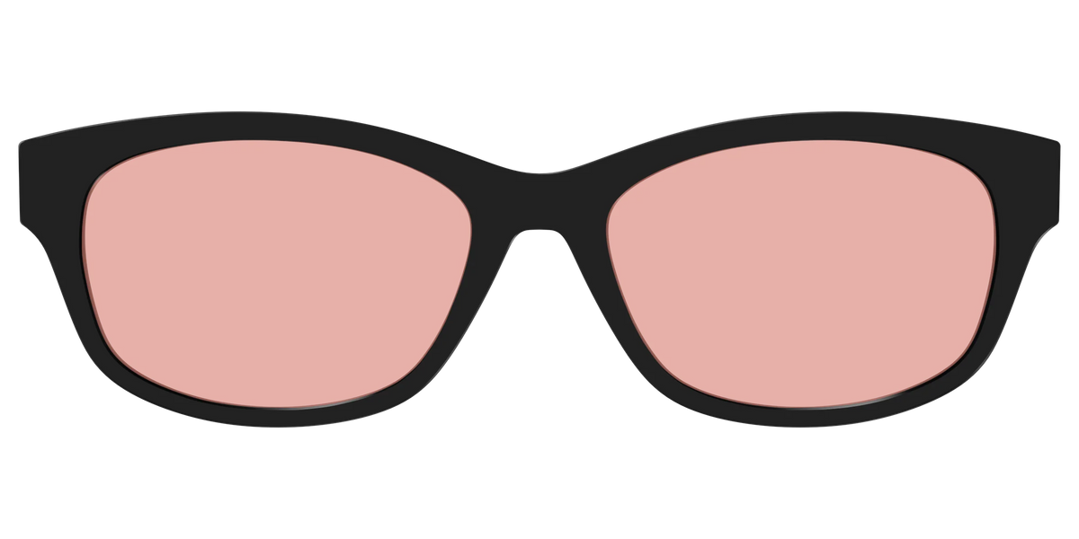 The Black With Coral Pink Lens