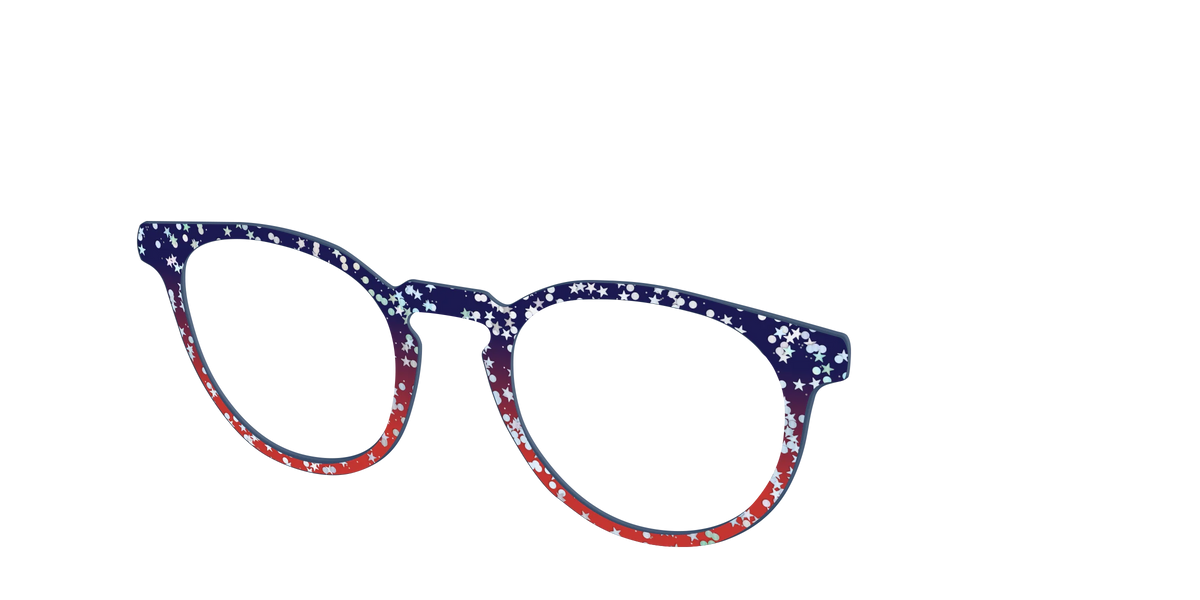 The Navy to Scarlet Gradient with Star Glitter