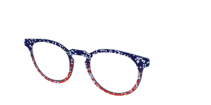The Navy to Scarlet Gradient with Star Glitter
