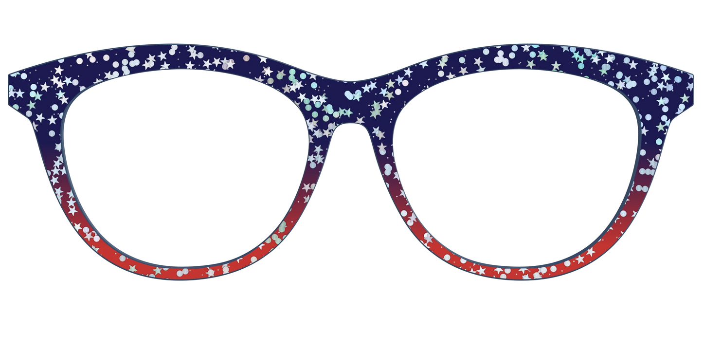 The Navy to Scarlet Gradient with Star Glitter