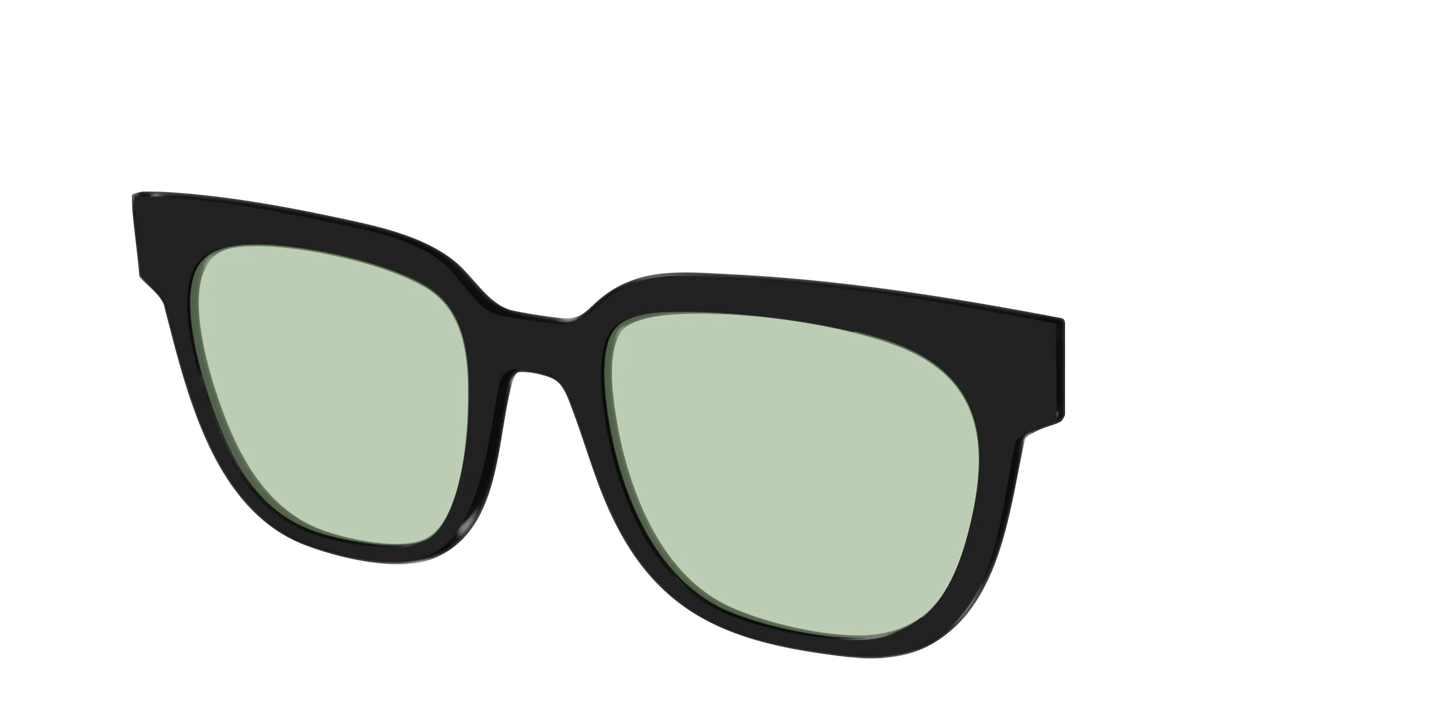 The Black With Sage Green Lens