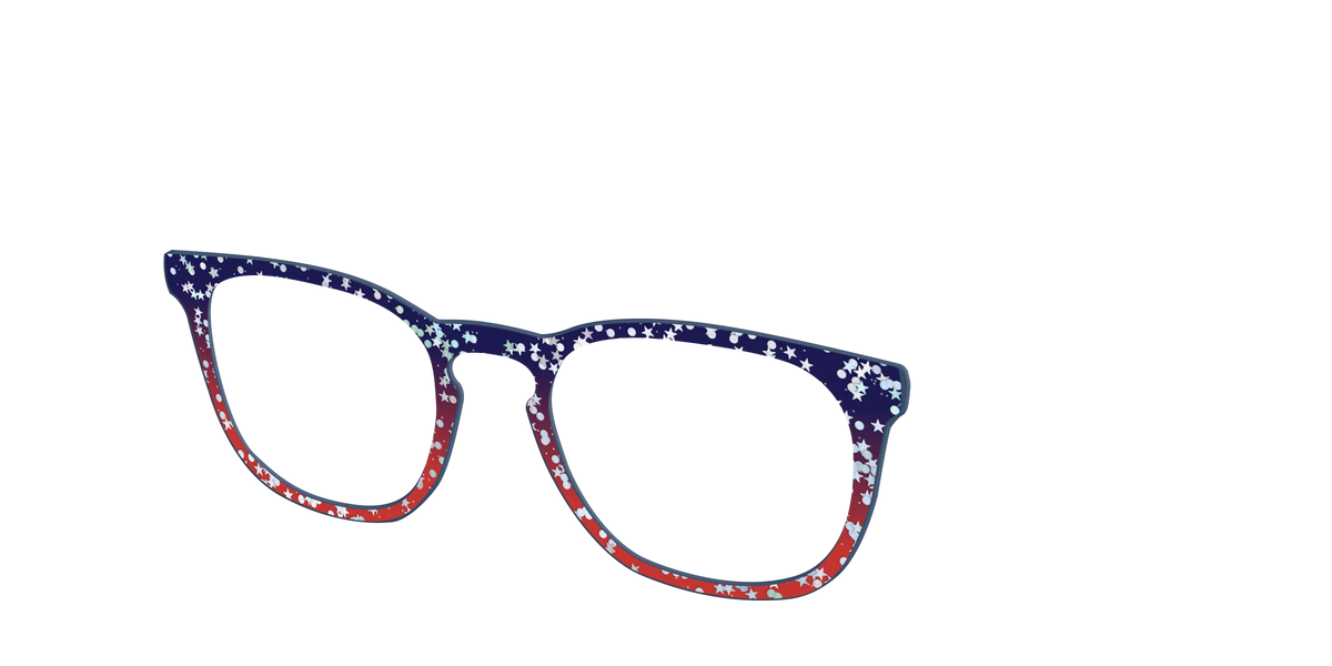 The Navy to Scarlet Gradient with Star Glitter