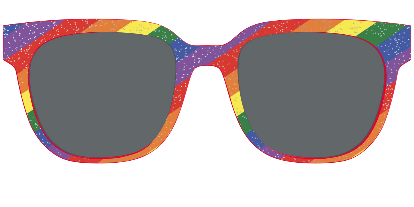 The Polarized Traditional Pride Flag Glitter Sun Top