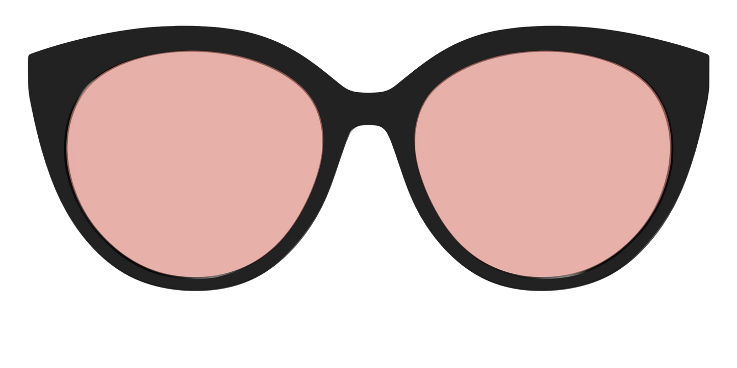 The Black With Coral Pink Lens