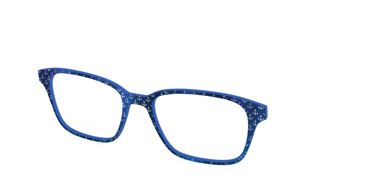 The Blue Shimmer with Silver Foil Anchors