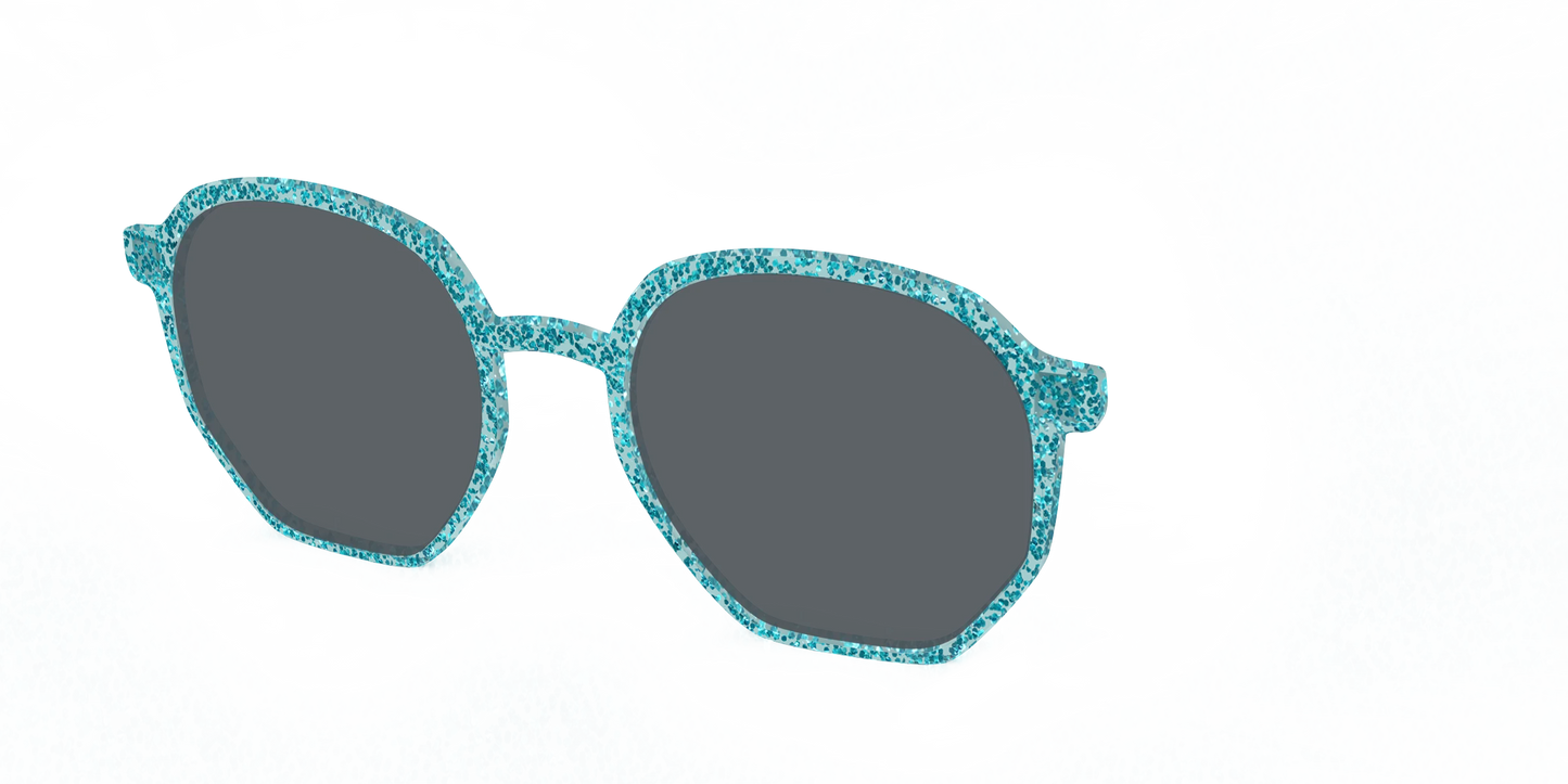 The Polarized Aquamarine Sparkle Sun Top