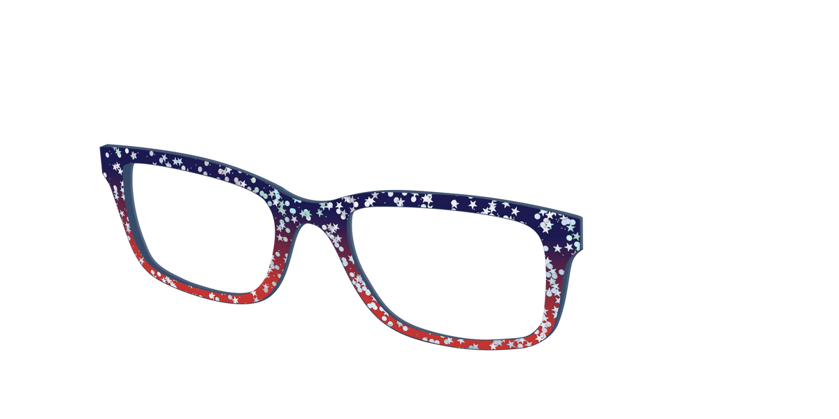 The Navy to Scarlet Gradient with Star Glitter