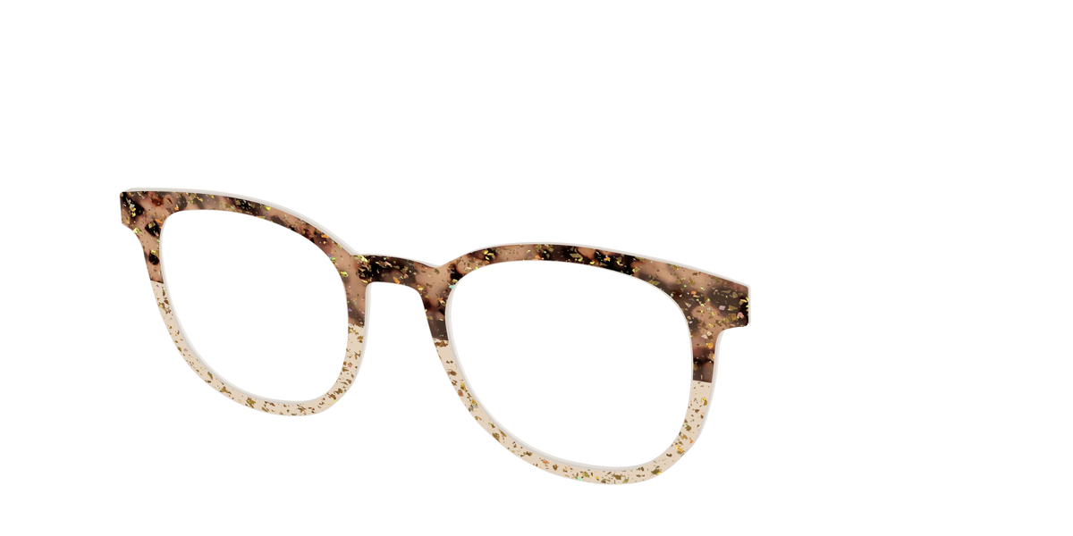 The Khaki Tortoise Crystal Split with Gold Flakes